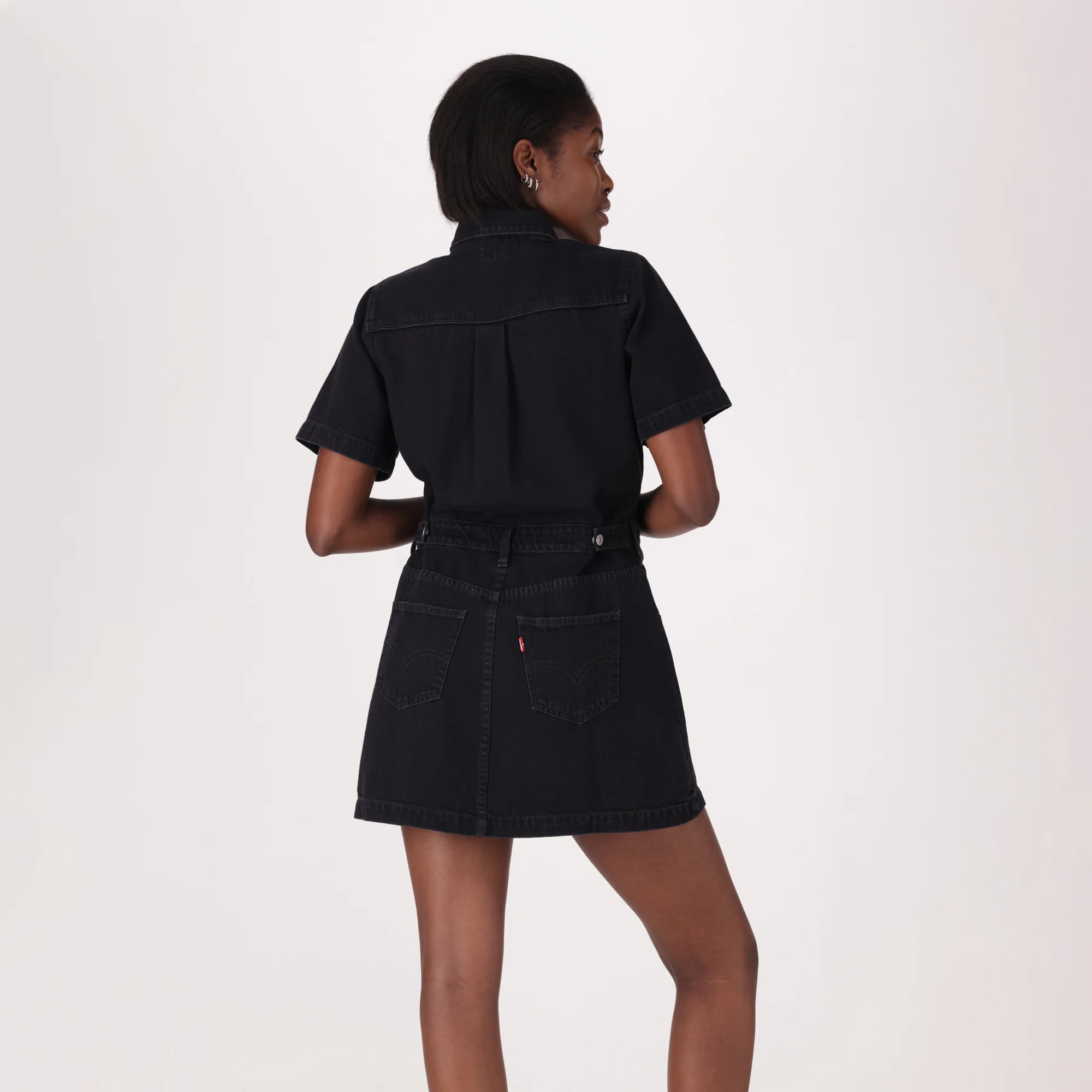 LEVI'S® WOMEN'S SHORT-SLEEVE LOGAN WESTERN DRESS - BLACK - Image 3