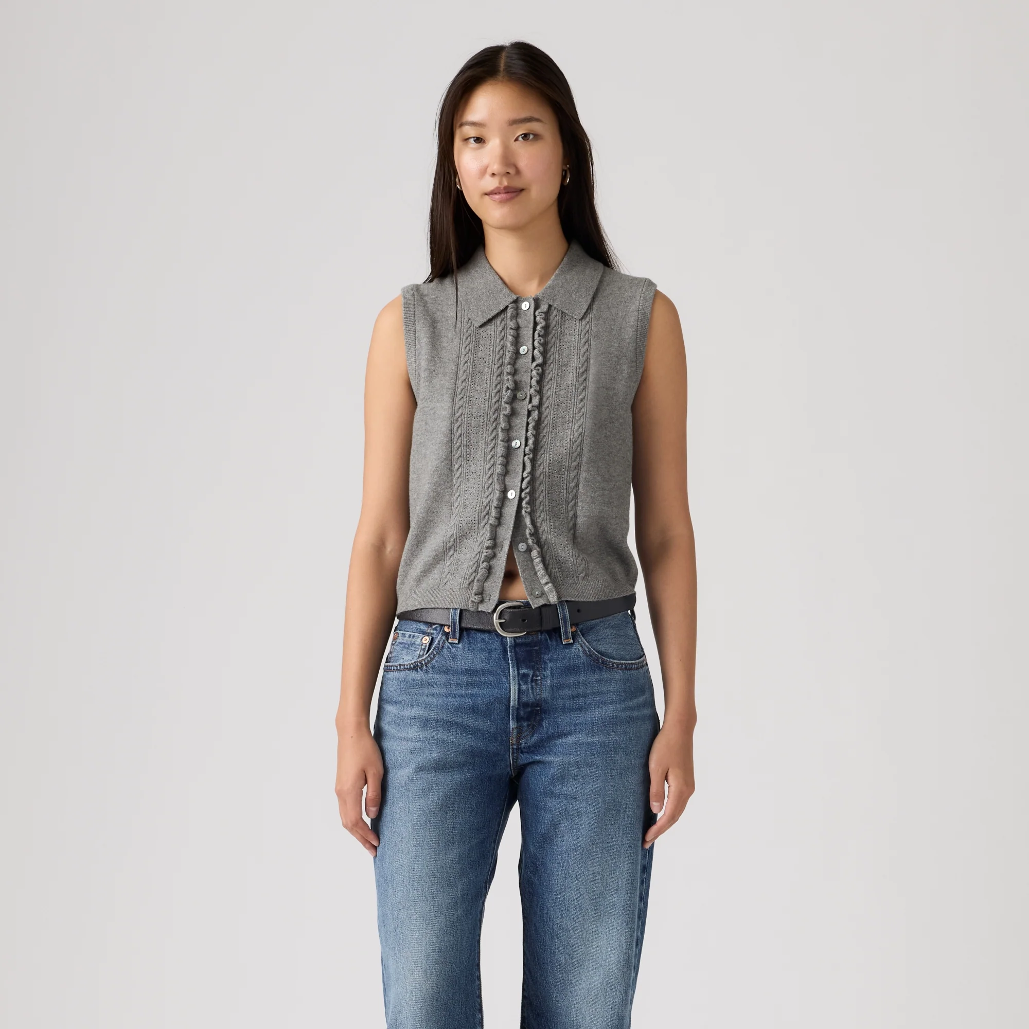 LEVI'S® WOMEN'S SUPERSOFT MINI RUFFLE VEST TOP - MULTI COLOUR - Image 2