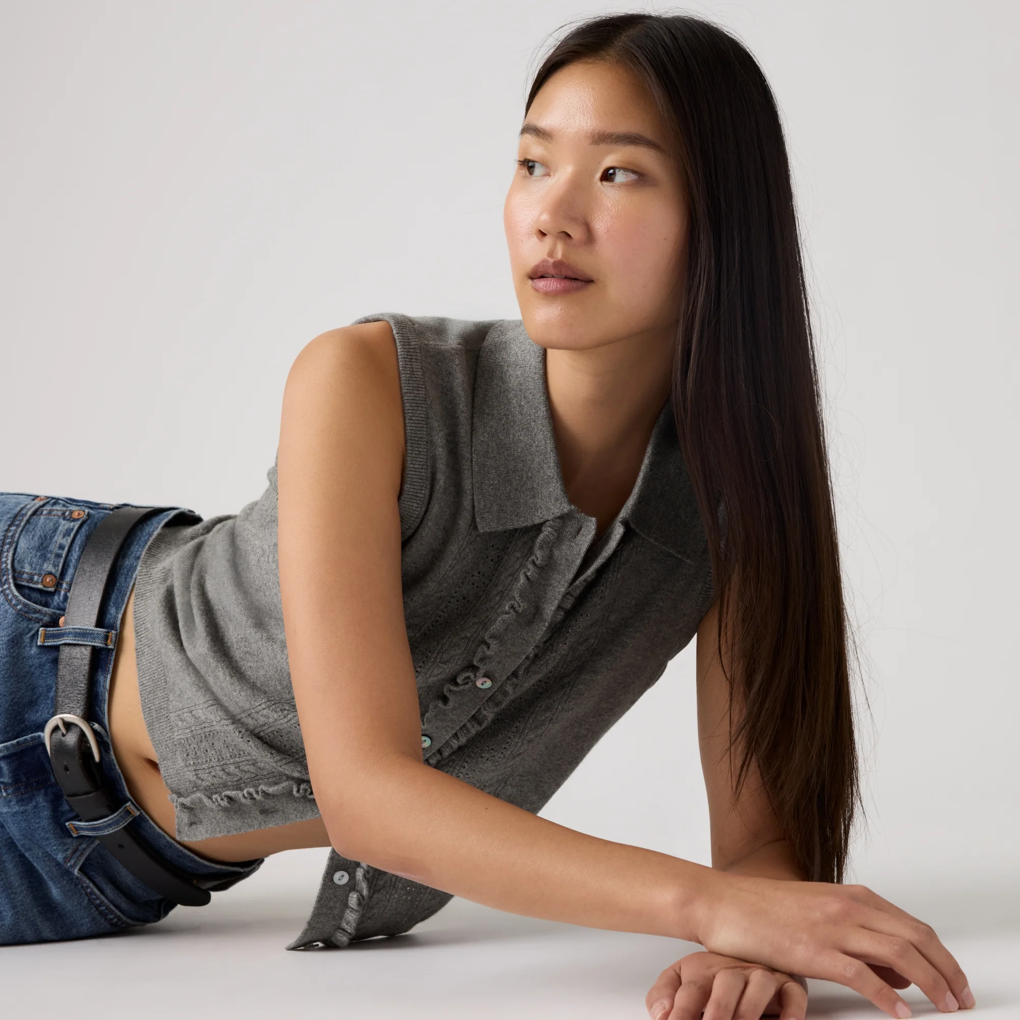 LEVI'S® WOMEN'S SUPERSOFT MINI RUFFLE VEST TOP - MULTI COLOUR - Image 4