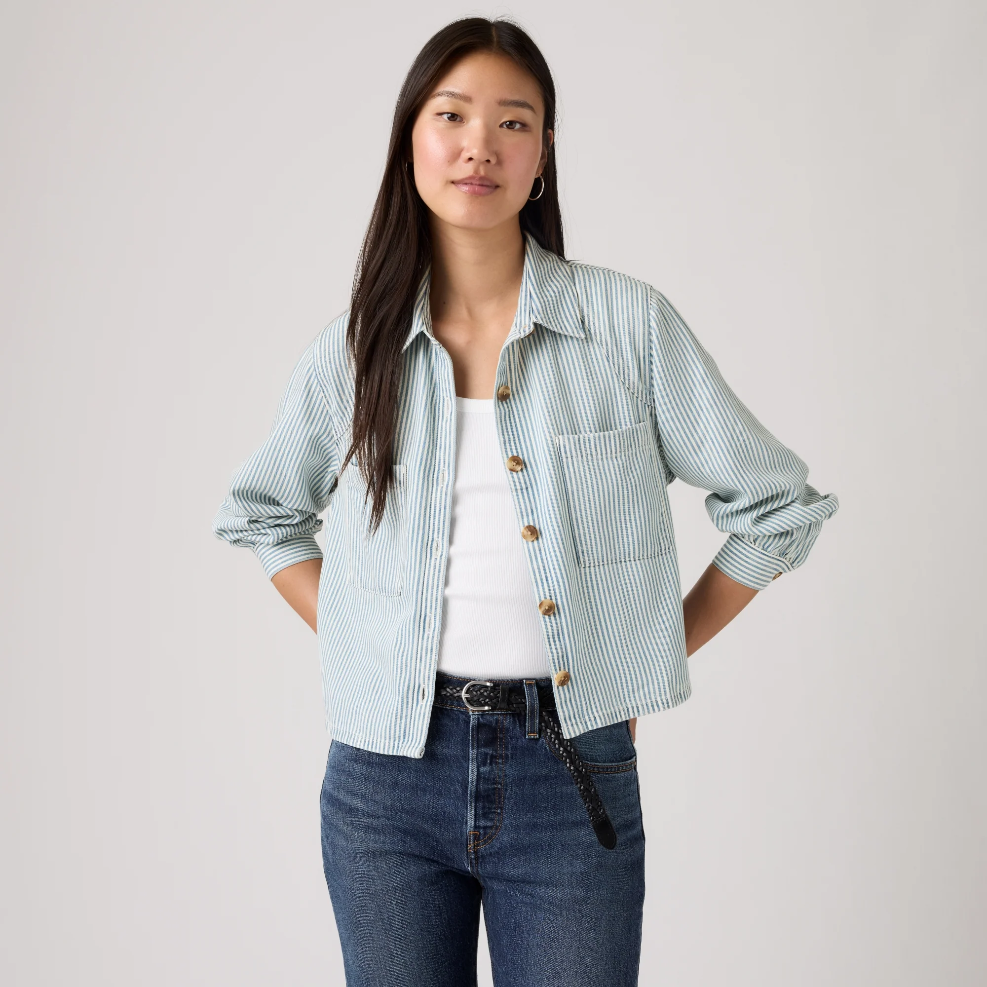 LEVI'S® WOMEN'S TINI LONG-SLEEVE UTILITY SHIRT - MULTI COLOUR