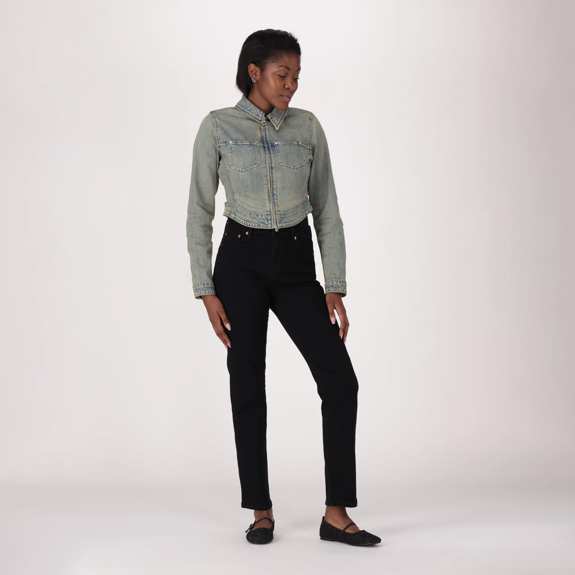 LEVI'S® WOMEN'S WEDGIE SLIM JEANS - BLACK