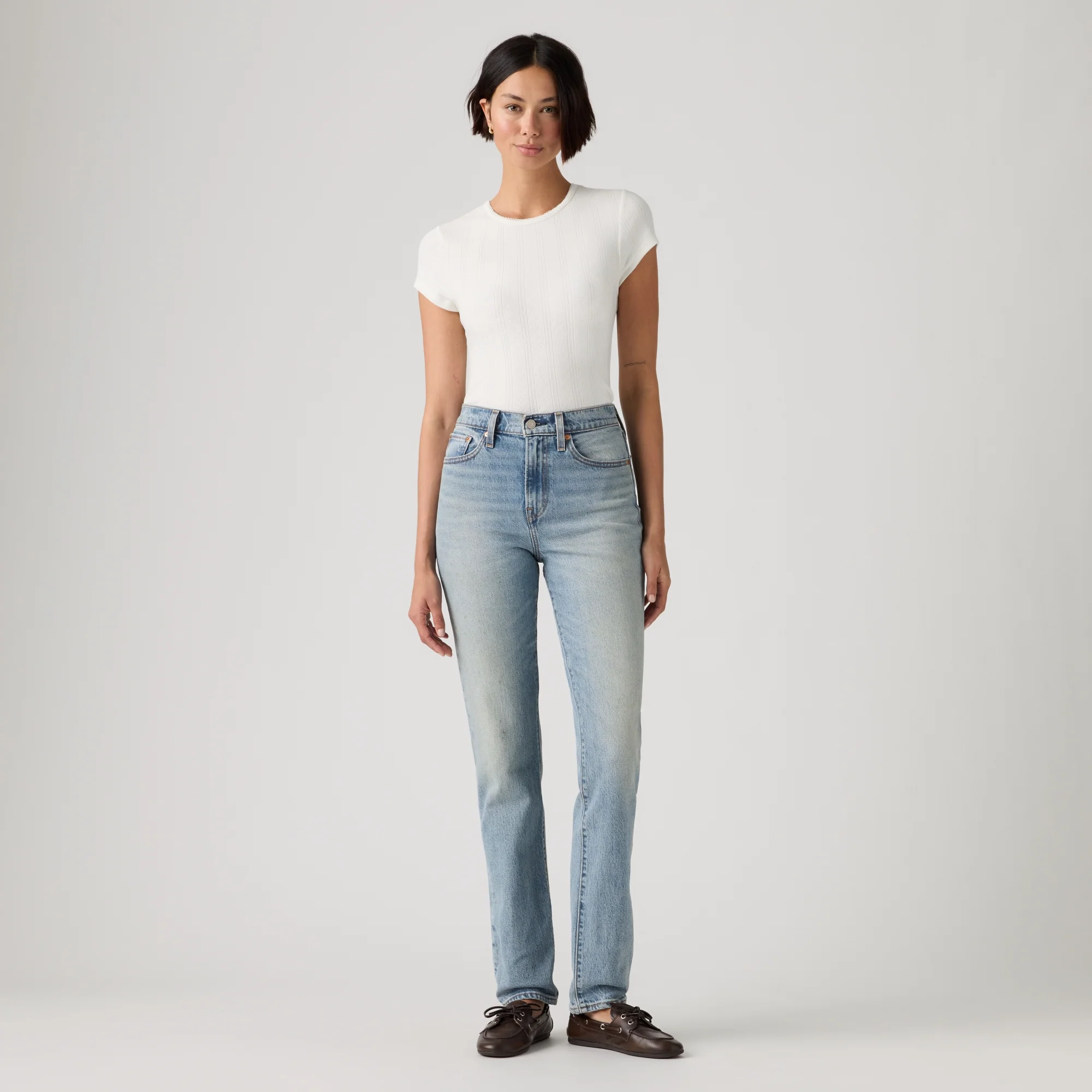 LEVI'S® WOMEN'S WEDGIE SLIM - MED INDIGO - WORN IN - Image 2