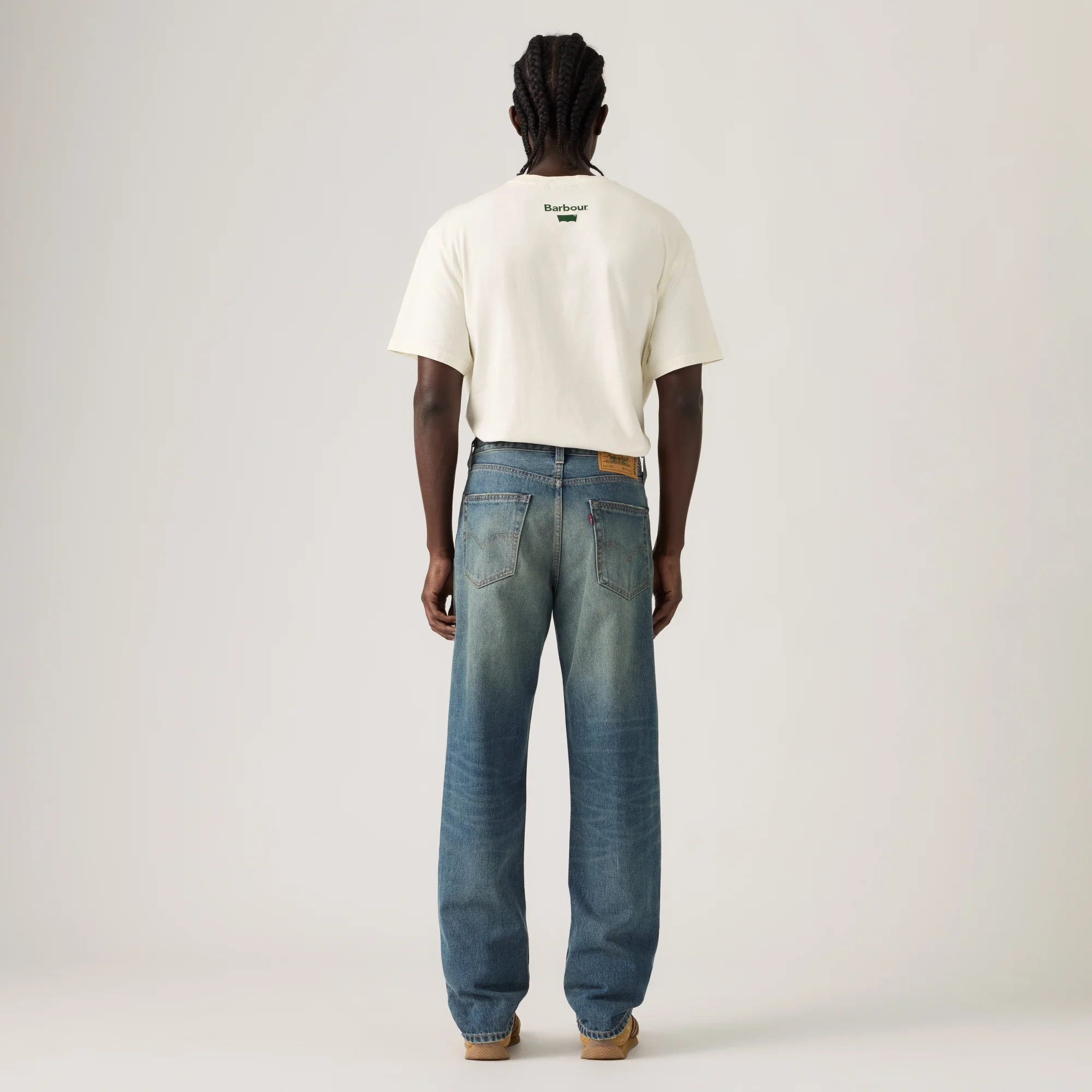 LEVI'S® X BARBOUR MEN'S 568™ LOOSE JEANS - DARK INDIGO FLAT FINISH - Image 3