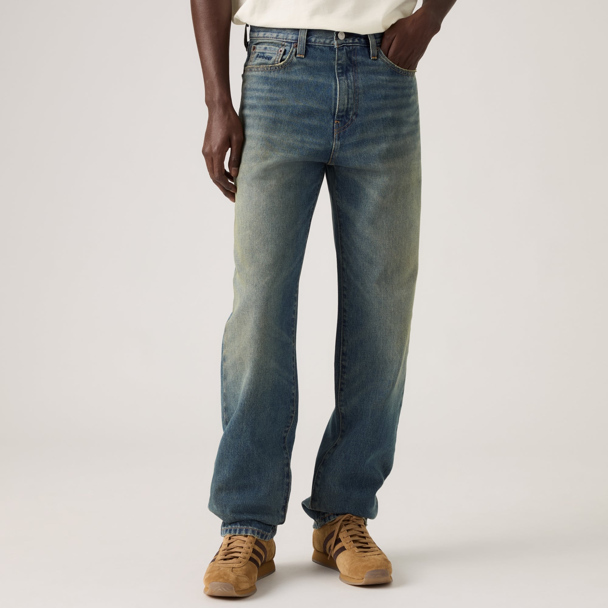 LEVI'S® X BARBOUR MEN'S 568™ LOOSE JEANS - DARK INDIGO FLAT FINISH - Image 5