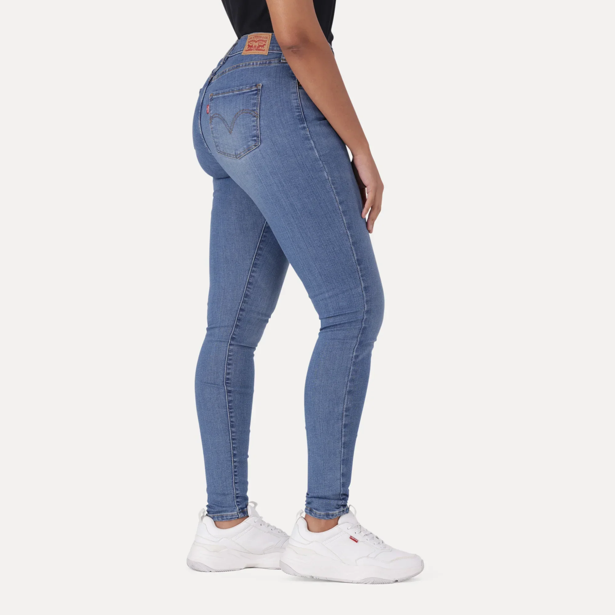 LEVI'S® CURVY HIGH-RISE SUPERSKINNY - MED INDIGO - WORN IN - Image 3