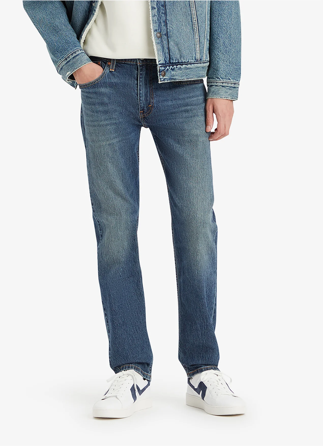 LEVI'S® MEN'S 502™ TAPER JEANS - DARK INDIGO WORN IN - Image 4