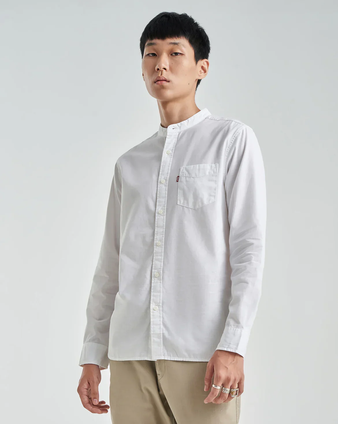 LEVI'S® MEN'S BANDED COLLAR 1 POCKET SHIRT - NEUTRAL - Image 3