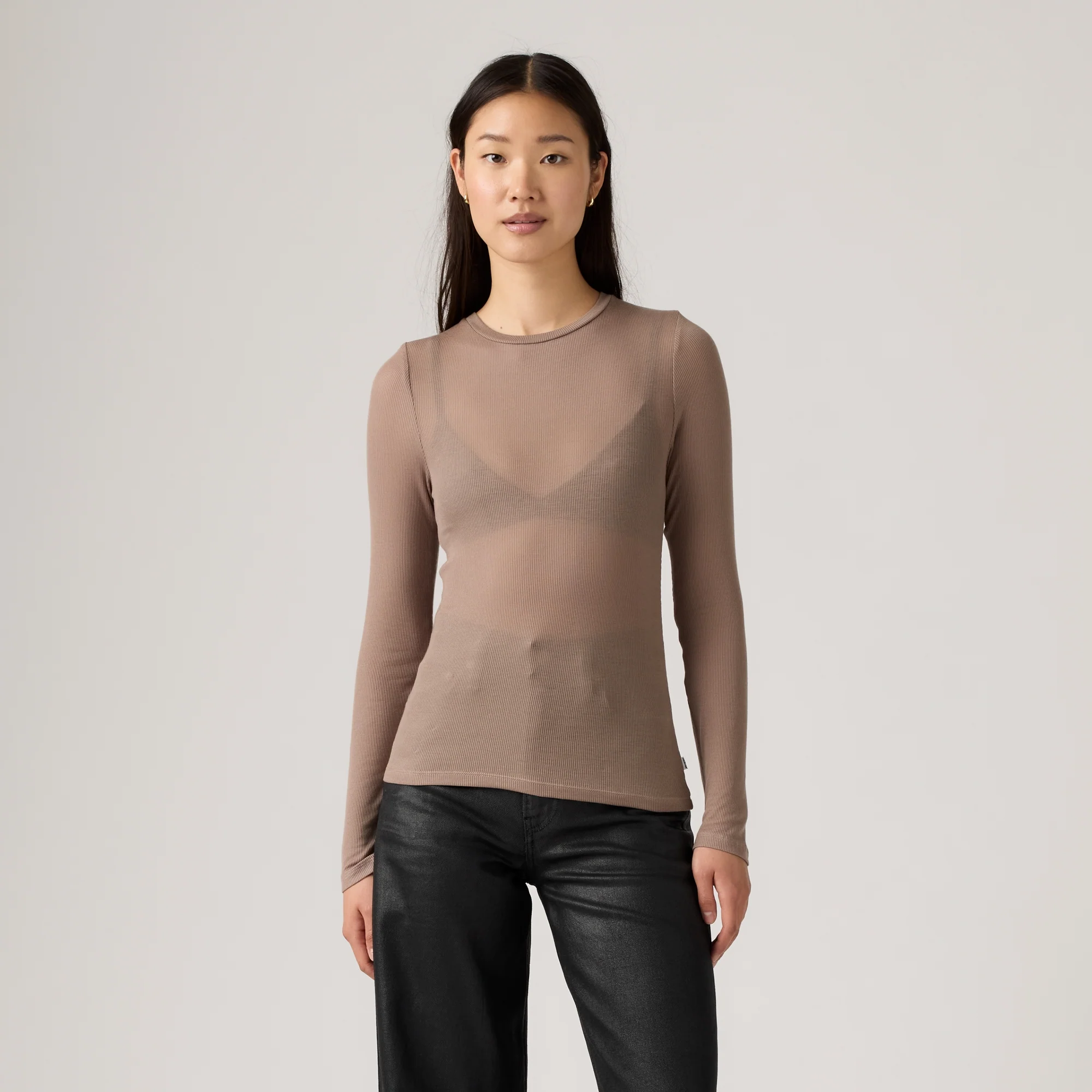 LEVI'S® WOMEN'S SHEER LONG-SLEEVE LAYERING TOP - NEUTRAL - Image 2