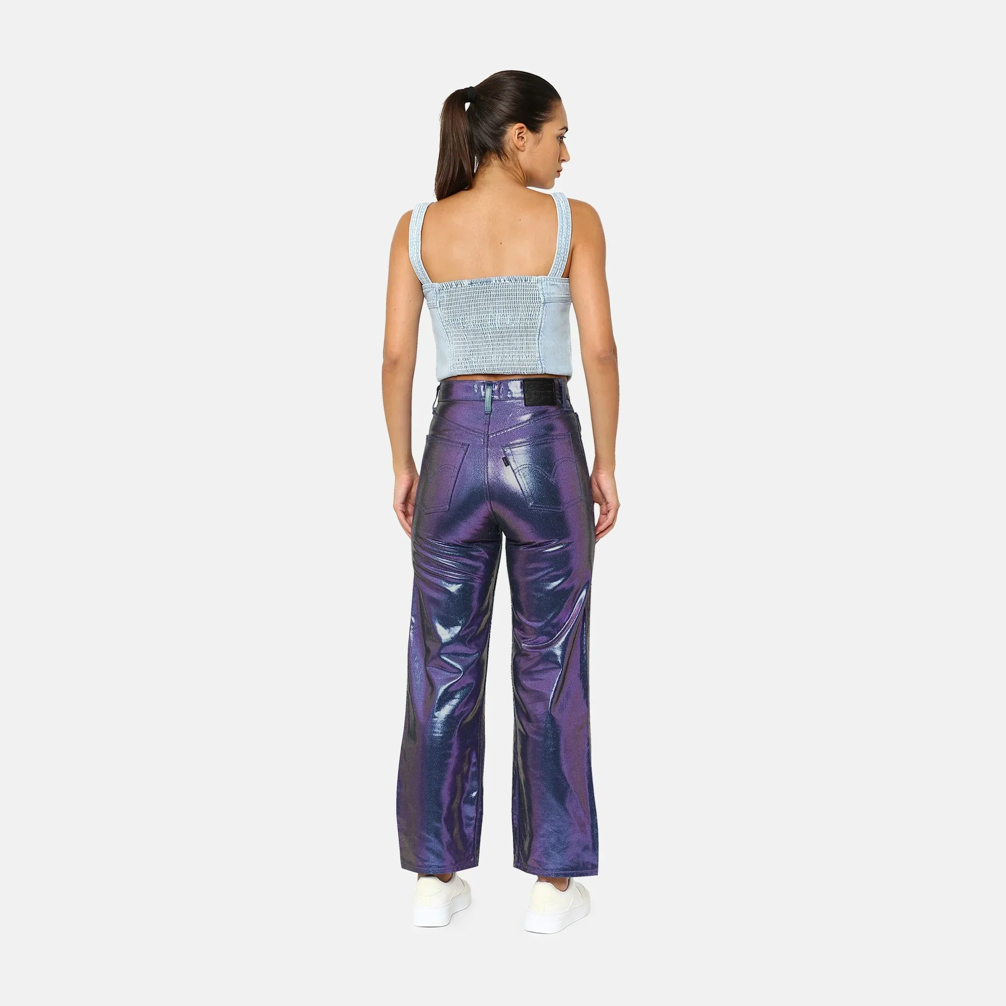LEVI'S® WOMEN'S RIBCAGE STRAIGHT ANKLE JEANS - PURPLE - Image 12